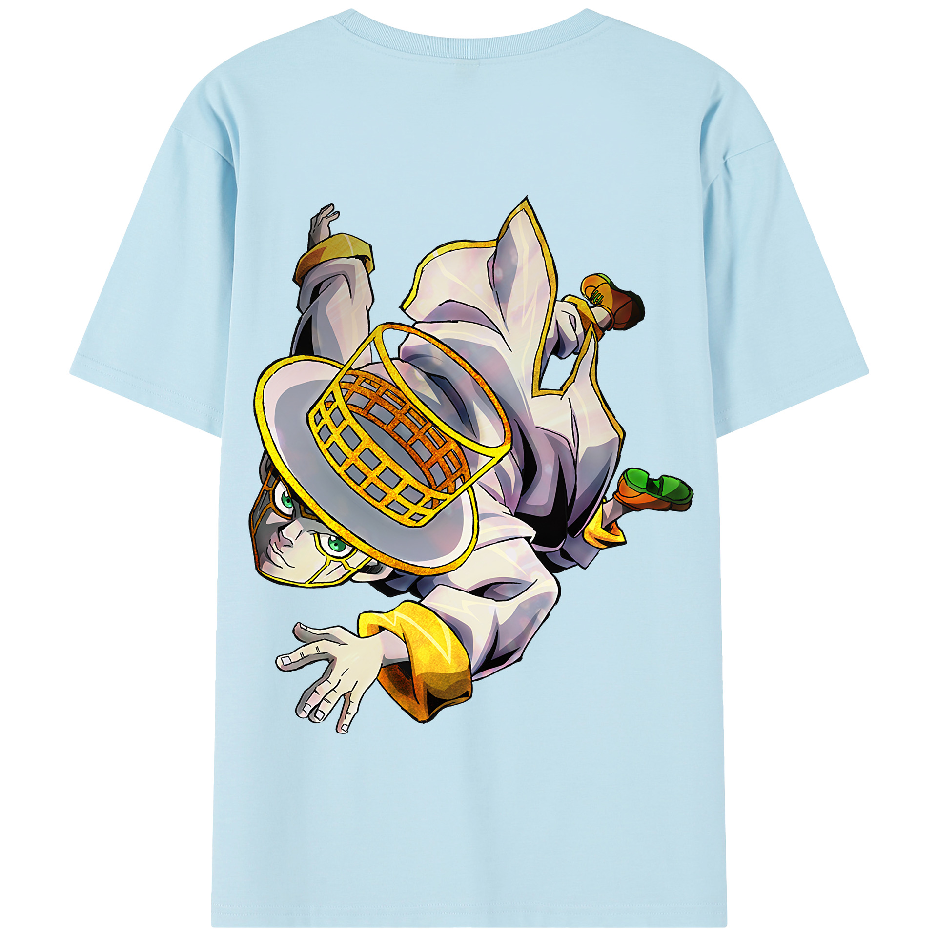 （画像用） ジョジョの奇妙な冒険 岸辺 露伴（きしべ ろはん） JoJo's Bizarre Adventure Rohan Kishibe 綿100％半袖Tシャツ（背面プリント）
